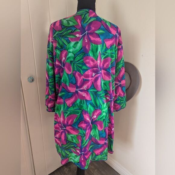 VTG Sirena 70s Retro Desert Glam Mrs. Roper Tropical Beachy Coastal Coverup - Picture 6 of 9